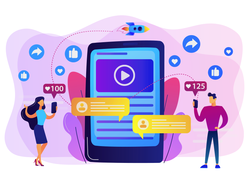 social media marketing infographic illustration